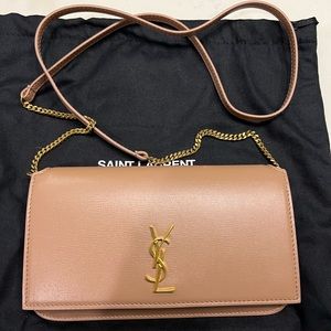 NWOT YSL Cassandre Phone Holder w/ strap in Smooth Leather